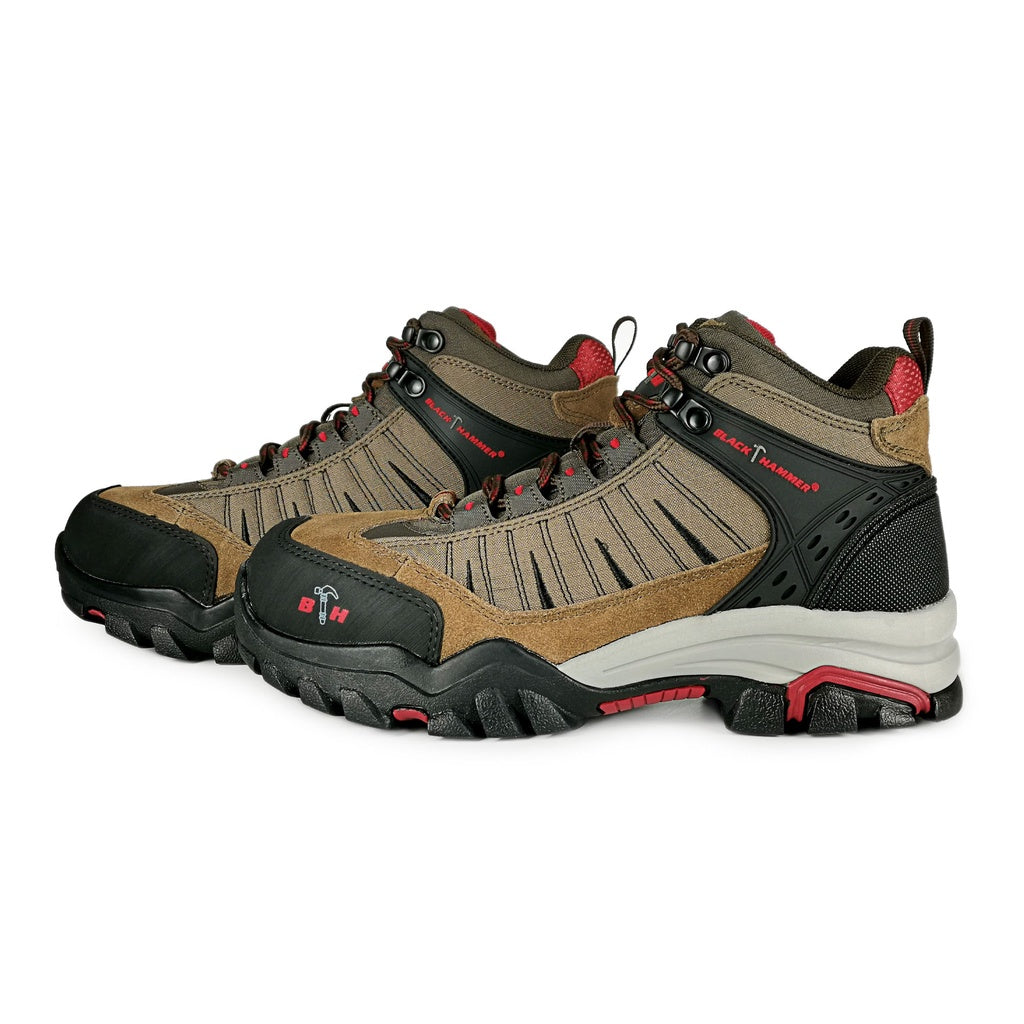 Black Hammer Trek II Men Mid Cut Safety Shoes BHS201604 - BLACK SAFE OUTLET