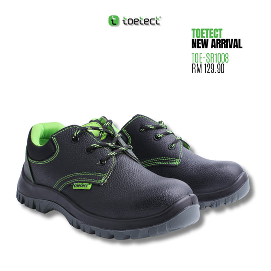 TOETECT | TOE-SR1008 Men Low Cut Lace-up Safety Shoes - BLACK SAFE OUTLET