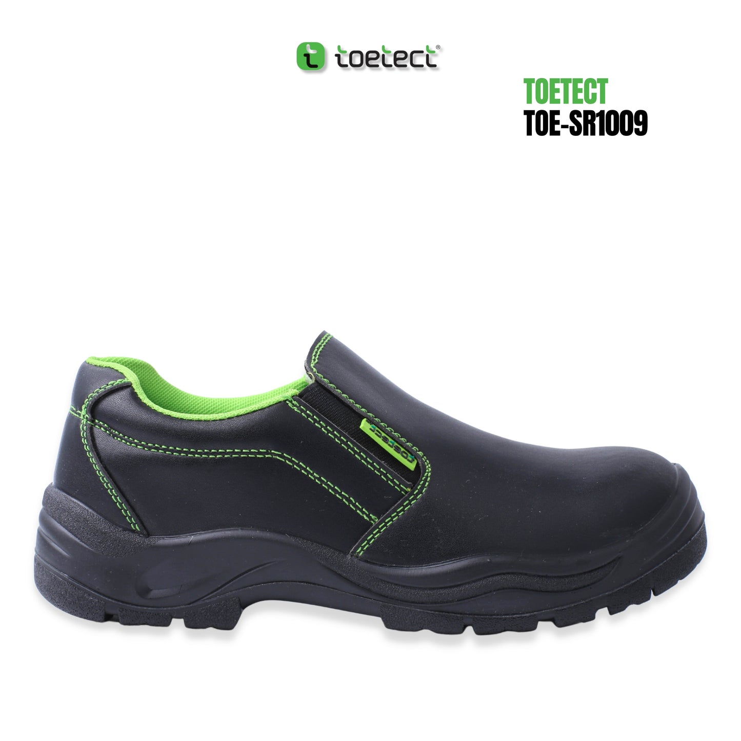 TOETECT | TOE-SR1009 Men Low Cut Slip-on Safety Shoes - BLACK SAFE OUTLET