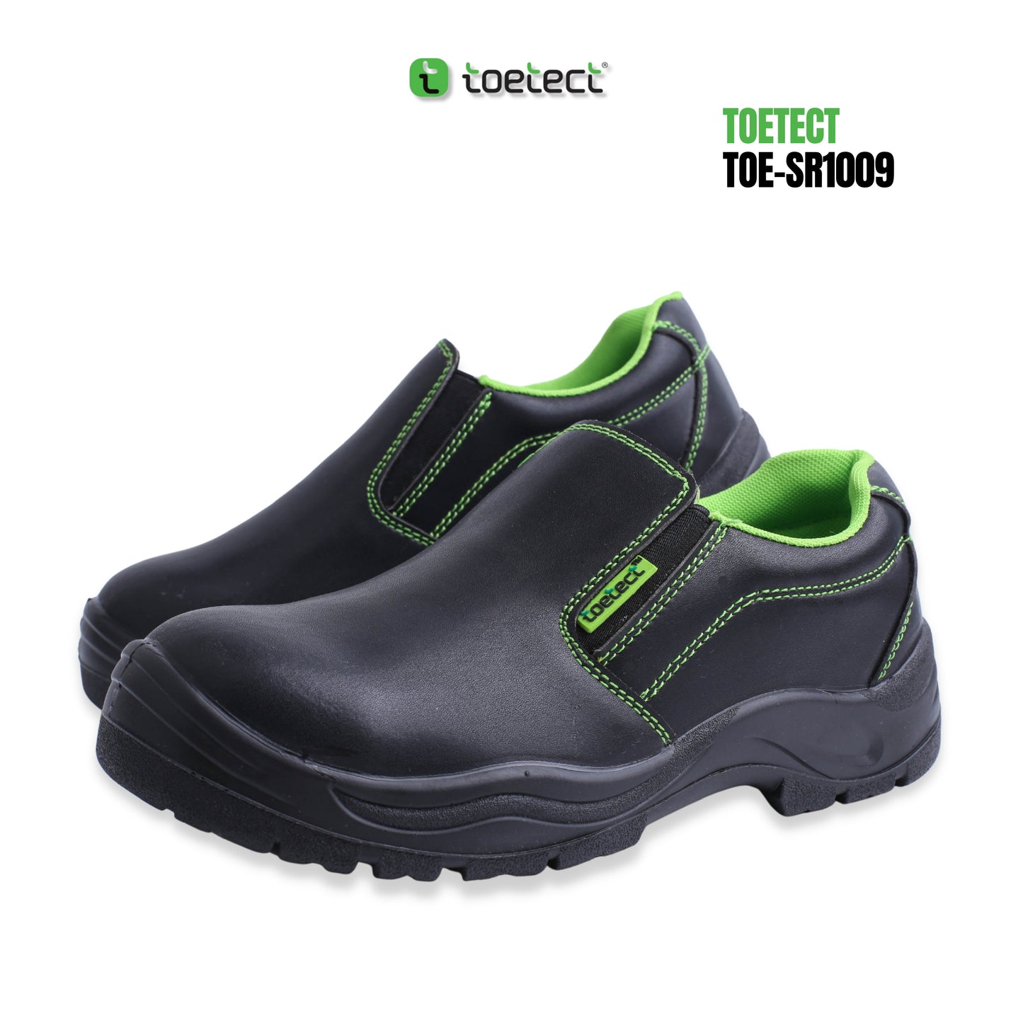 TOETECT | TOE-SR1009 Men Low Cut Slip-on Safety Shoes - BLACK SAFE OUTLET