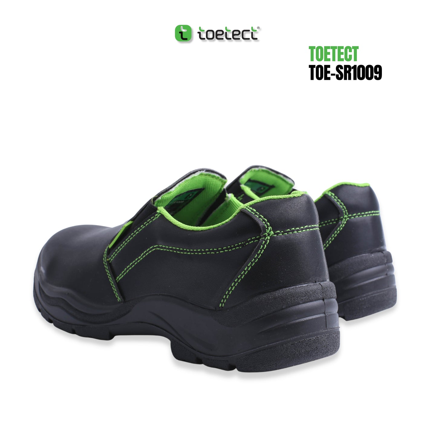 TOETECT | TOE-SR1009 Men Low Cut Slip-on Safety Shoes - BLACK SAFE OUTLET