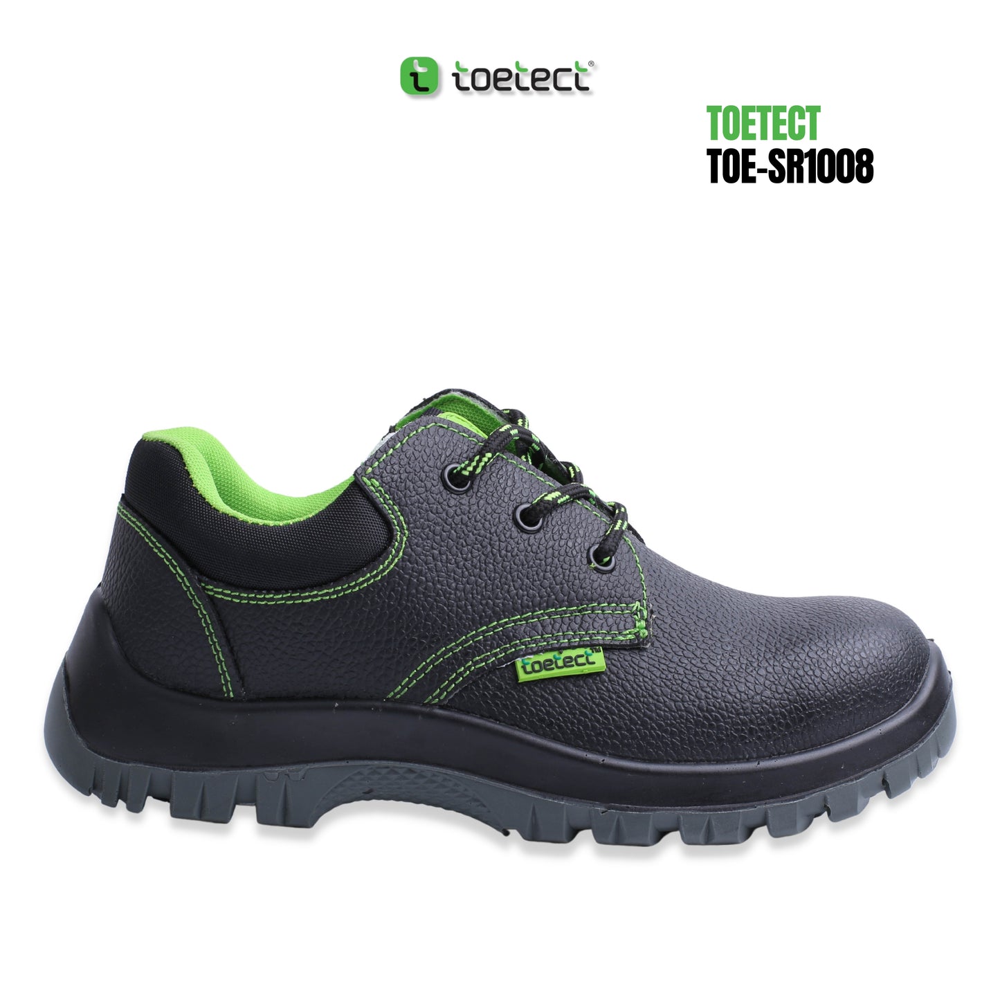 TOETECT | TOE-SR1008 Men Low Cut Lace-up Safety Shoes - BLACK SAFE OUTLET