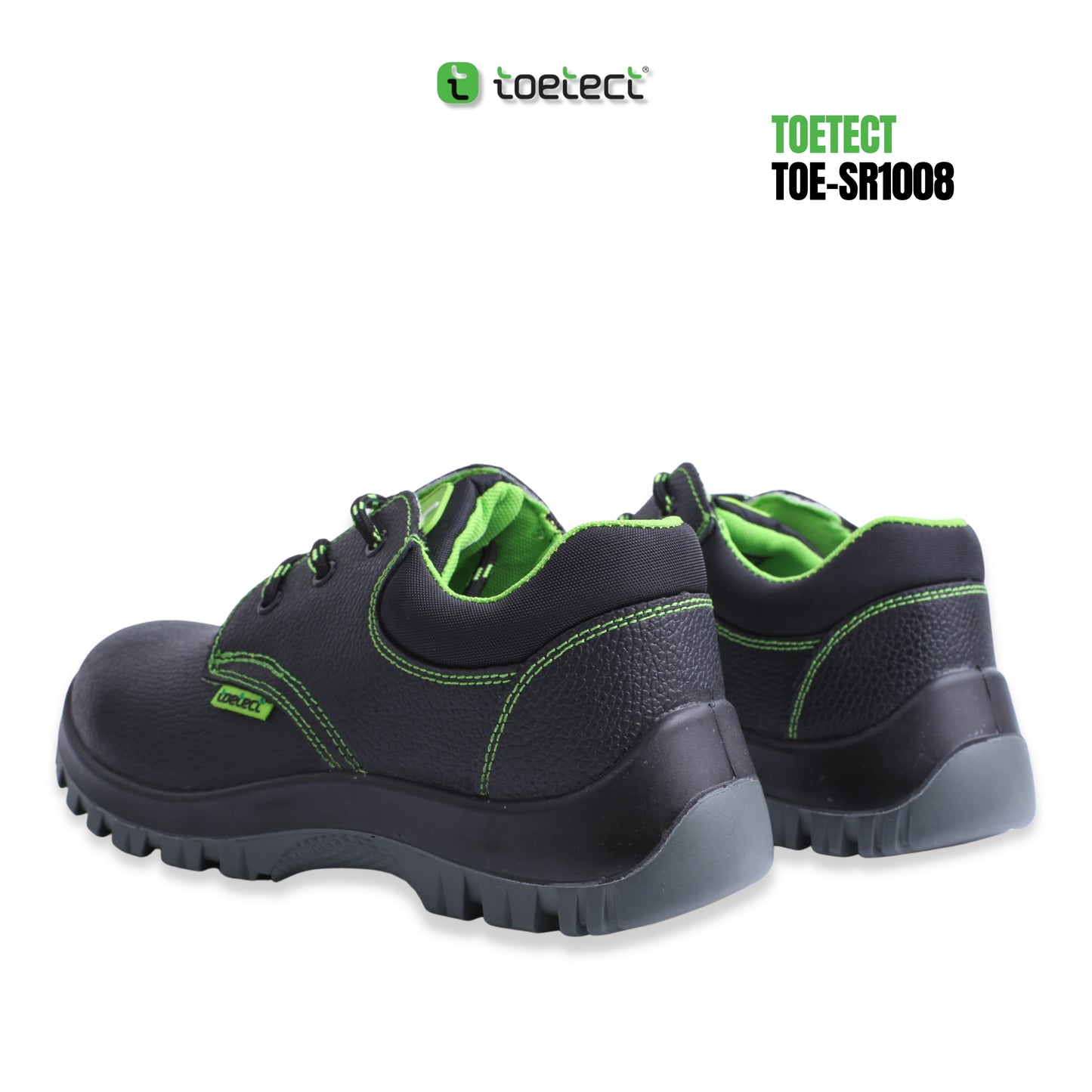 TOETECT | TOE-SR1008 Men Low Cut Lace-up Safety Shoes - BLACK SAFE OUTLET