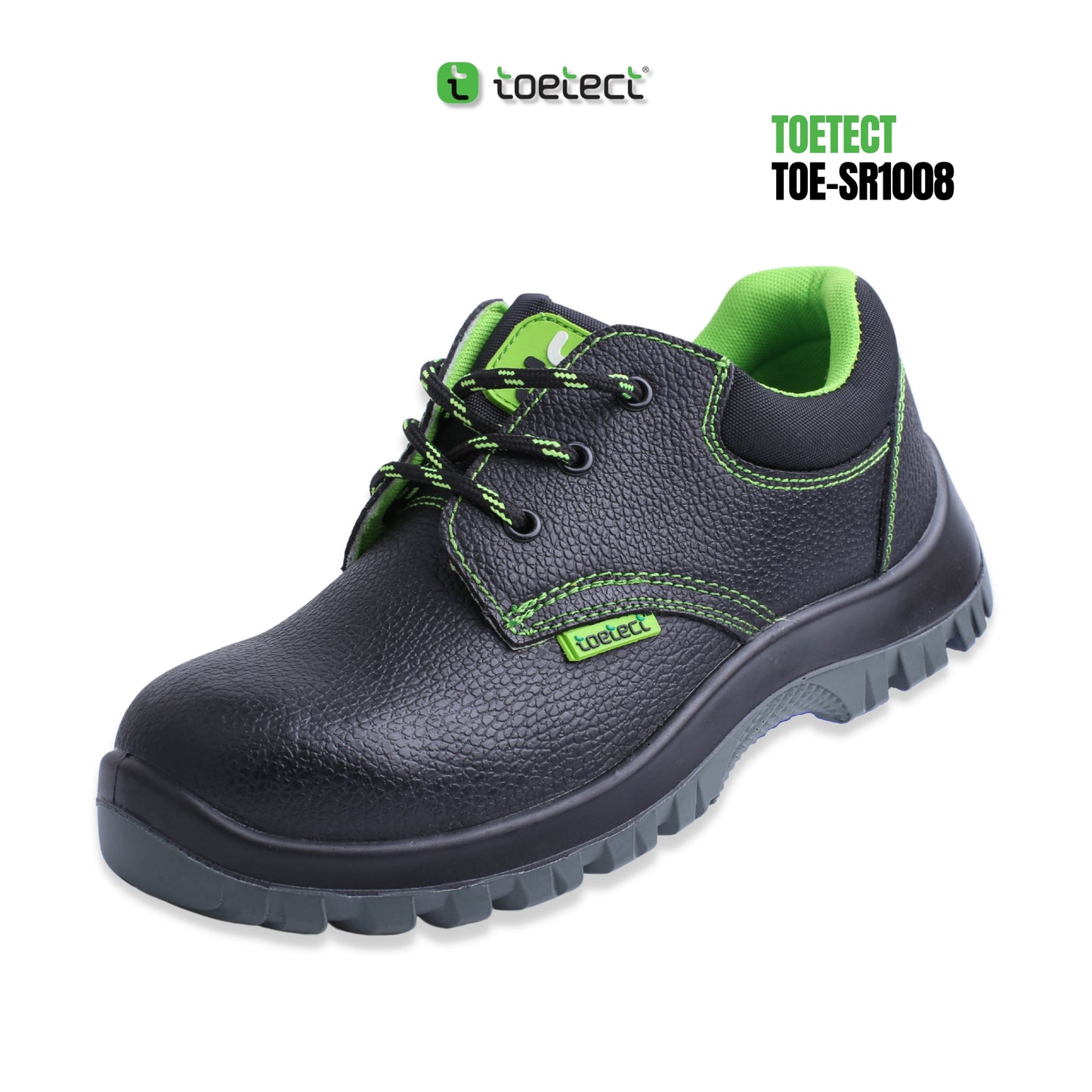 TOETECT | TOE-SR1008 Men Low Cut Lace-up Safety Shoes - BLACK SAFE OUTLET