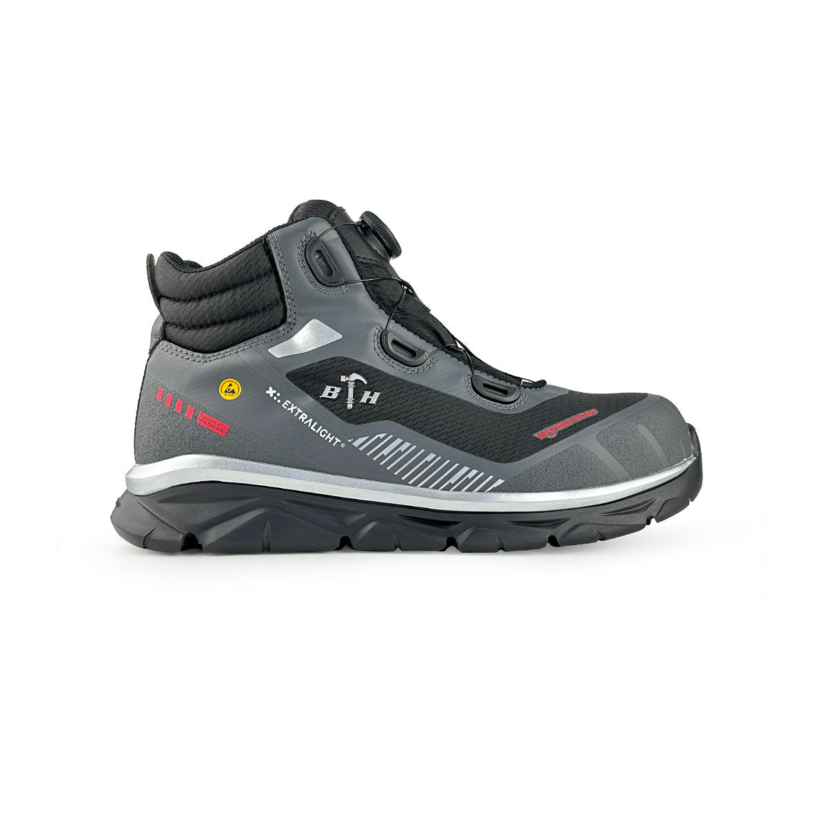 BLACK HAMMER Pro Series Men Mid Cut Waterproof ESD Extralight Safety Shoe BHS-22004 - BLACK SAFE OUTLET