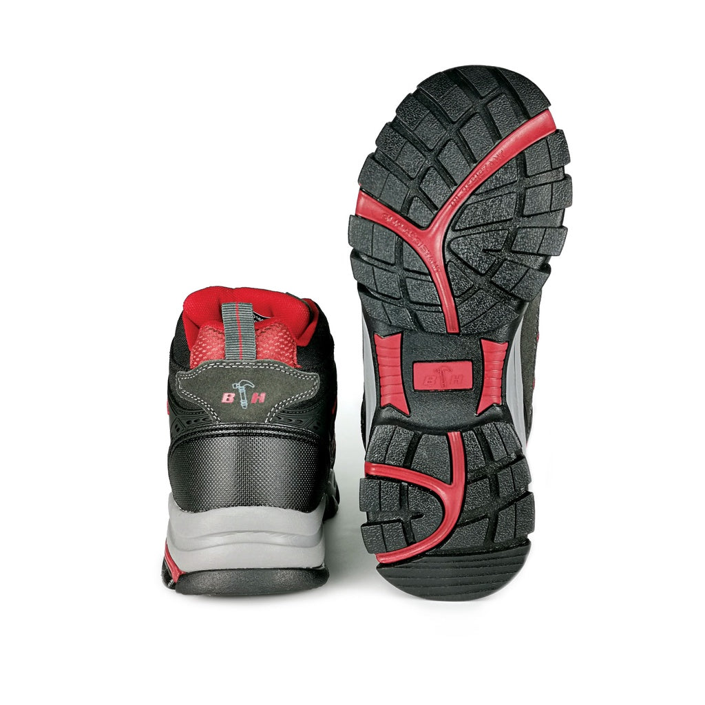 Black Hammer Trek II Men Mid Cut Safety Shoes BHS201604 - BLACK SAFE OUTLET