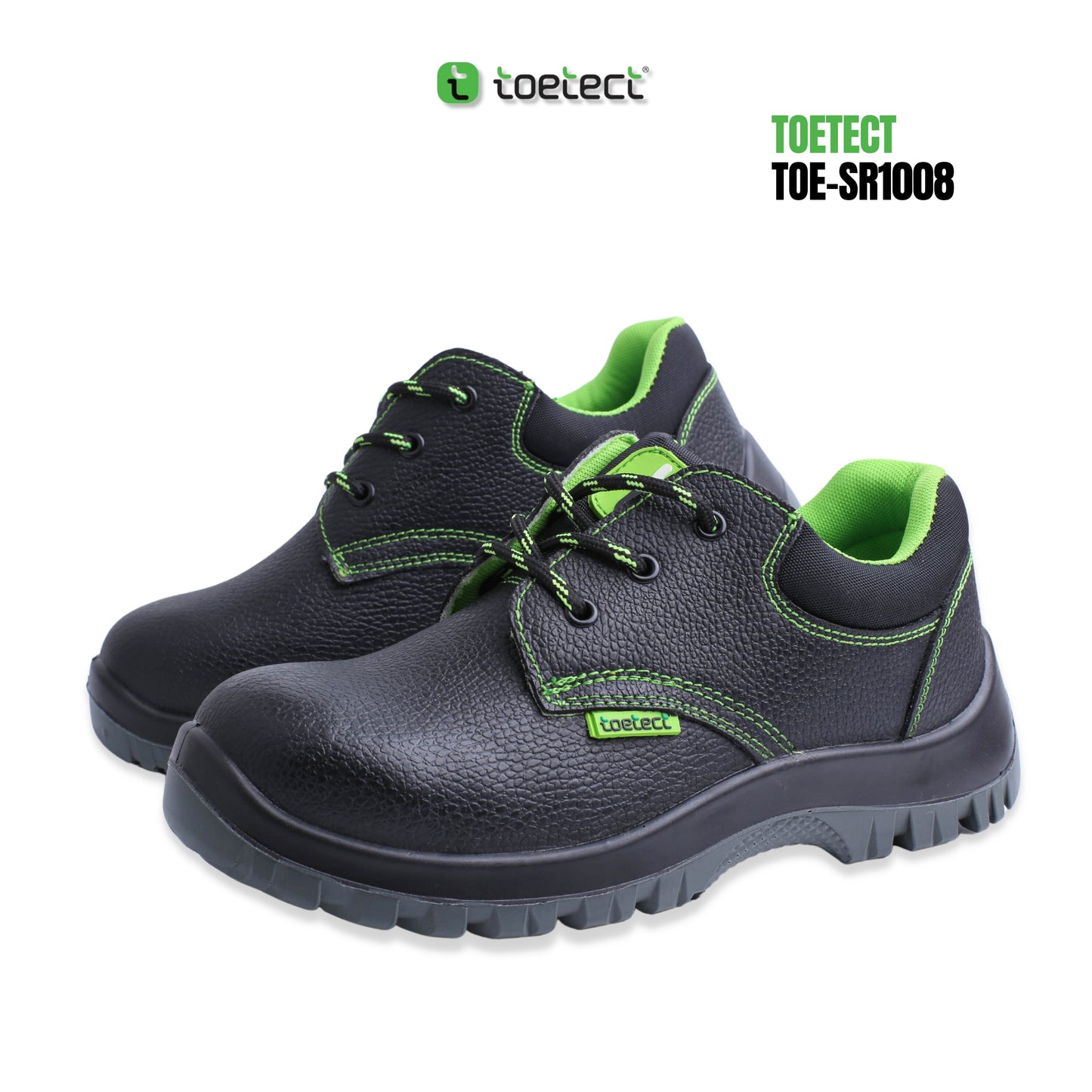 TOETECT | TOE-SR1008 Men Low Cut Lace-up Safety Shoes - BLACK SAFE OUTLET
