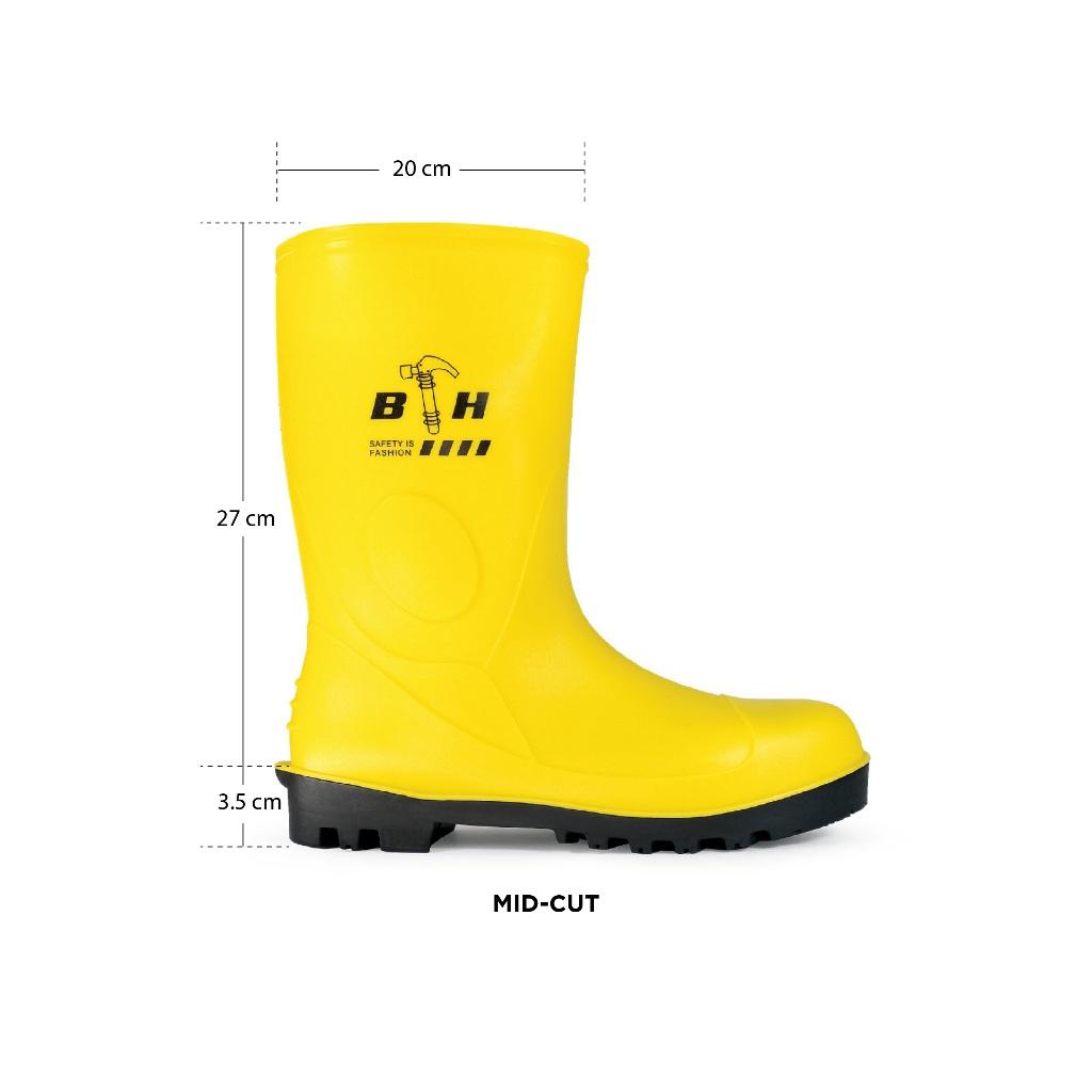 Black Hammer Safety Rain Boots 27cm with Steel Toe Cap and Steel Midsole BH(LL1)