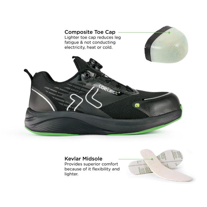 Toetect Men Low Cut Fast Lock Safety Shoe TOE-SP004