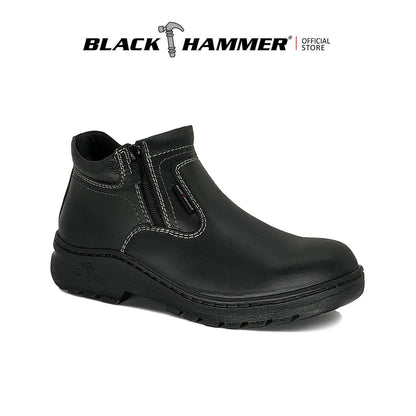 Black Hammer 2000 Series Safety Shoes - BH 2885: Steel Toe Cap, Steel Midsole, Oil Resistant Sole, Genuine Leather. EN 12568 certified for impact & compression resistance. Durable protection for industrial environments.