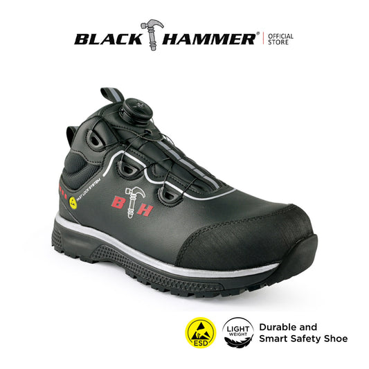 Black Hammer Pro Series Men Low Cut ESD Fastlock Light Weight Safety Shoe BHS-22002 Aluminium Toe Cap . Ultra Light Weight Safety Shoes. Best safety shoes malaysia. Composite Toe-cap. ESD Safety Shoes