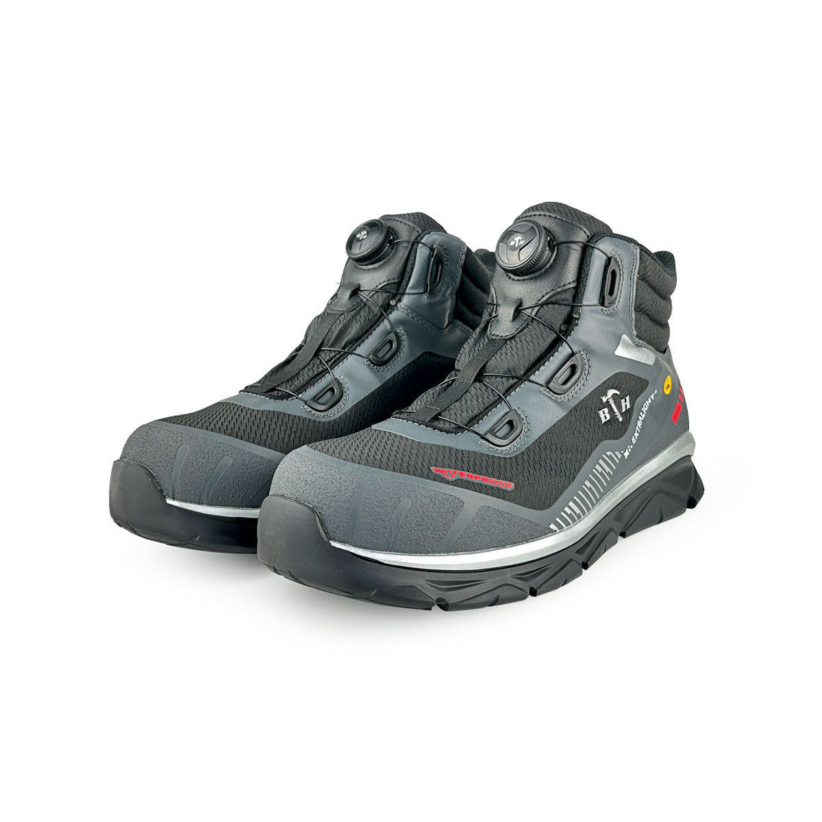 BLACK HAMMER Pro Series Men Mid Cut Waterproof ESD Extralight Safety Shoe BHS-22004 - BLACK SAFE OUTLET