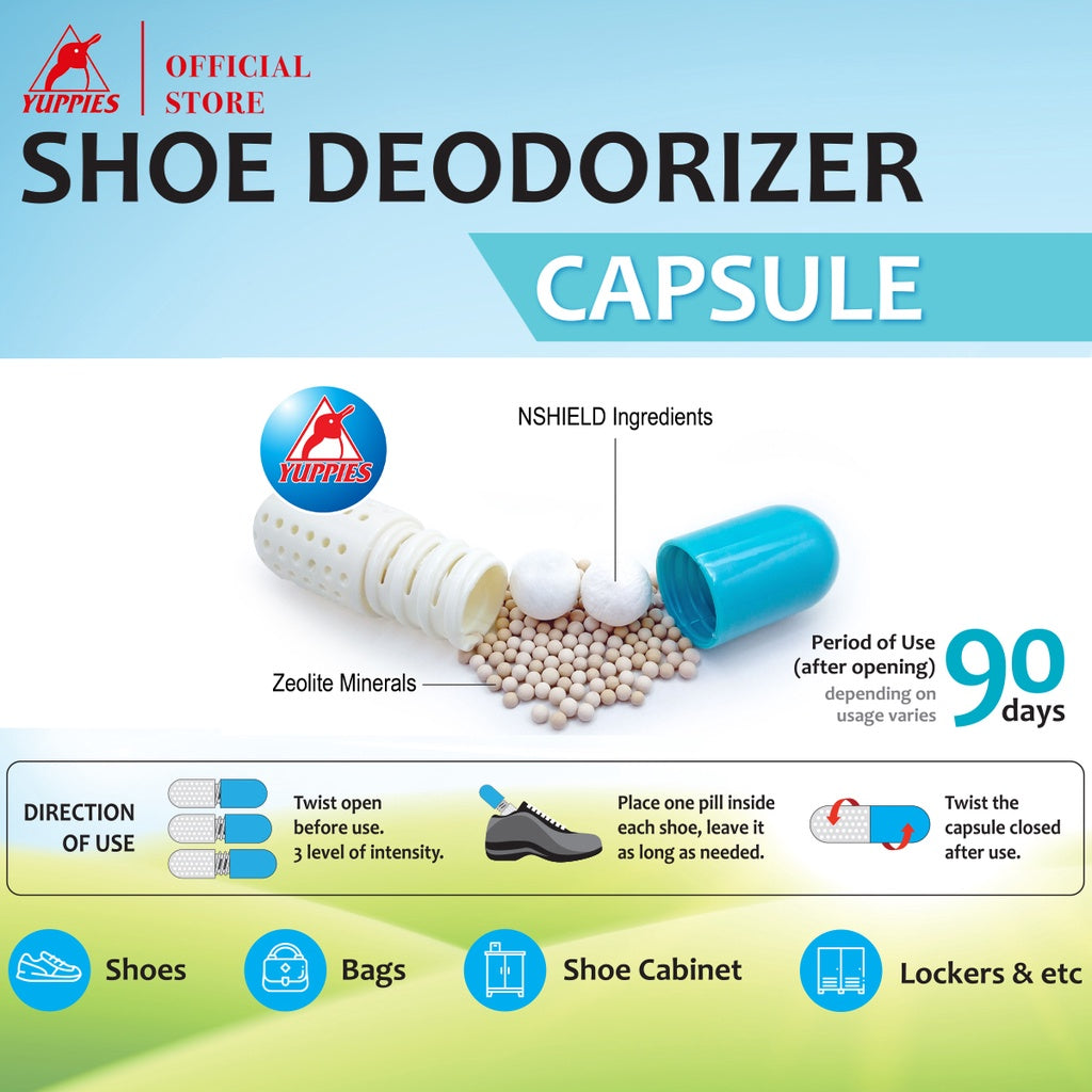Yuppies Shoe Deodorizer Capsule - BLACK SAFE OUTLET