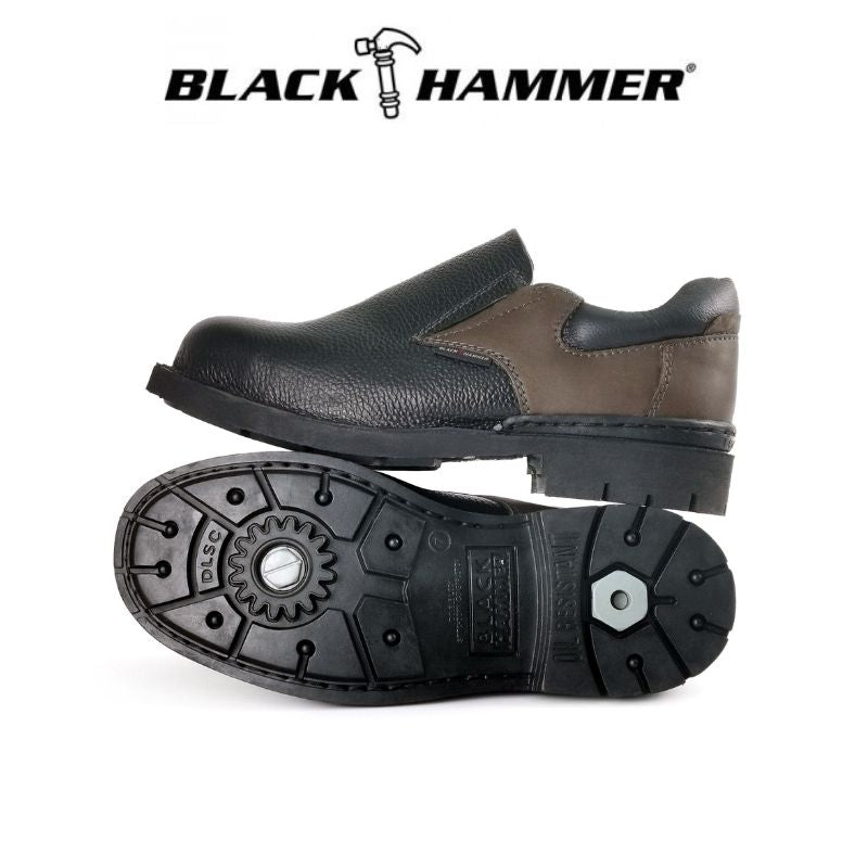 Black Hammer Men 4000 Series Low Cut Safety Shoes BH 4894 - BLACK SAFE OUTLET