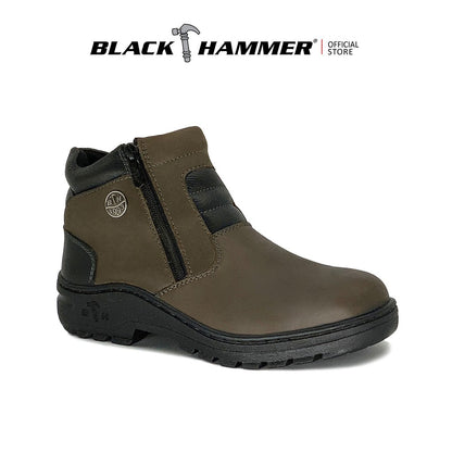 "Black Hammer 2000 Series Safety Shoes - BH 2889: Steel Toe Cap, Steel Midsole, Oil Resistant Sole, Genuine Leather. EN 12568 certified for impact & compression resistance. Durable protection for industrial environments."