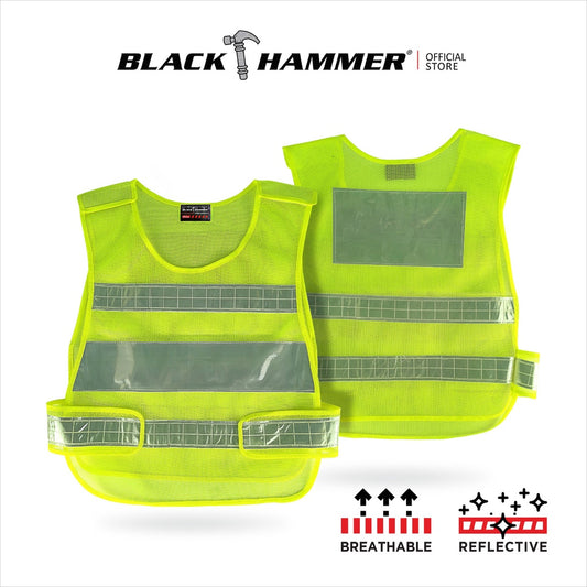 Black Hammer High Visibility Reflective Safety Vest A - BLACK SAFE OUTLET