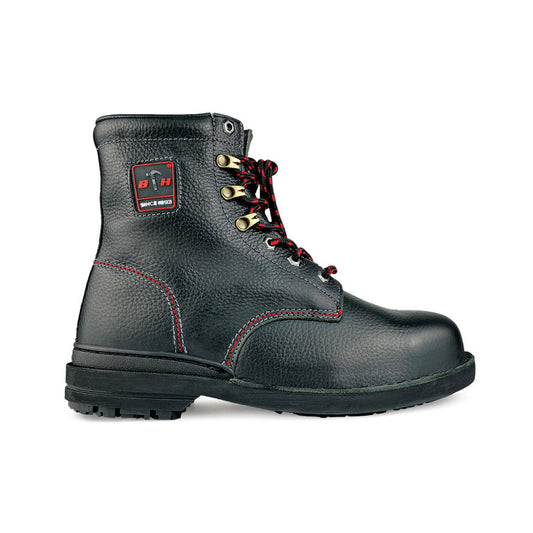 Black Hammer Men Mid Cut with Shoelace Safety Shoe BHS-26620 - BLACK SAFE OUTLET