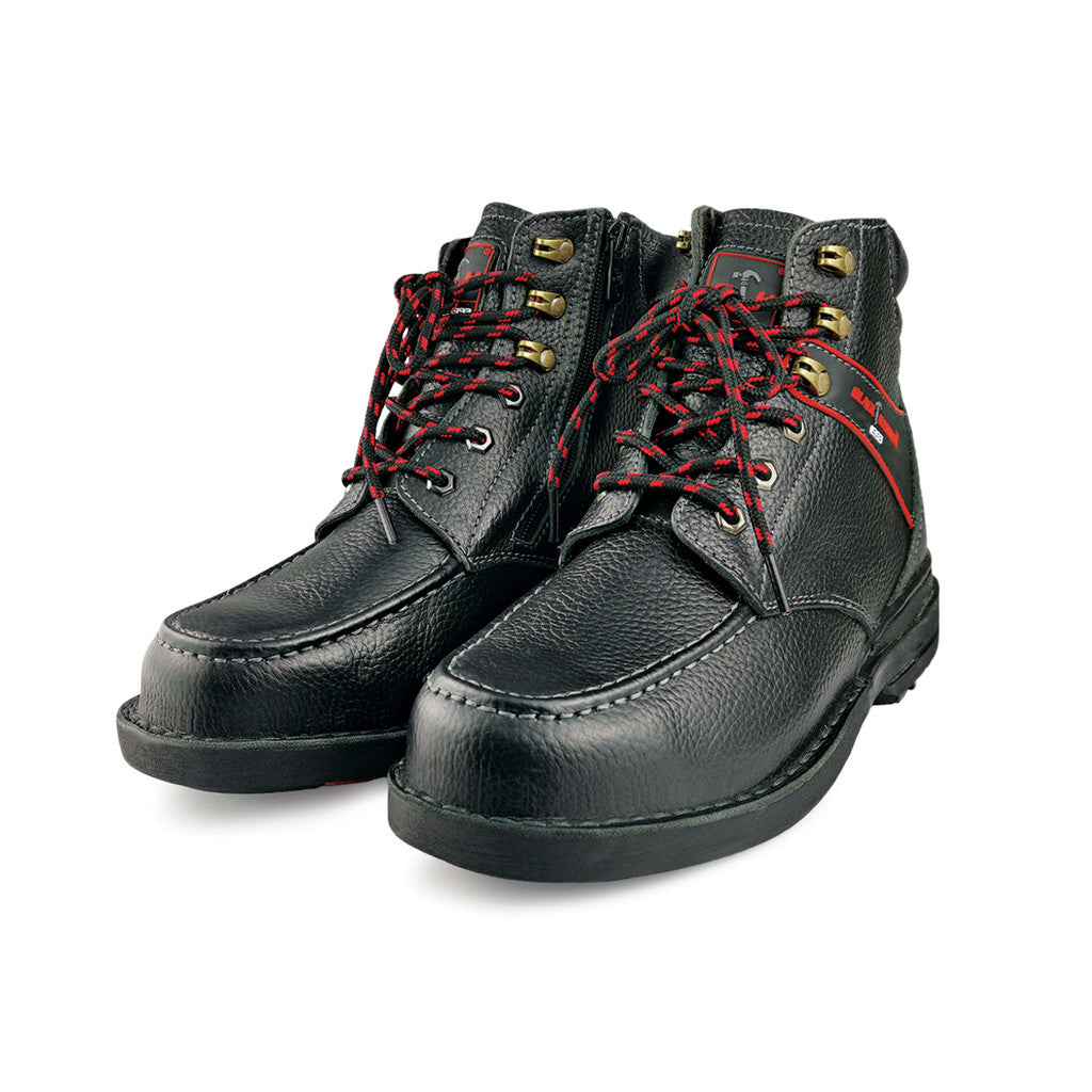 Black Hammer Men Mid Cut with Shoelace Safety Shoe BHS-26619 - BLACK SAFE OUTLET