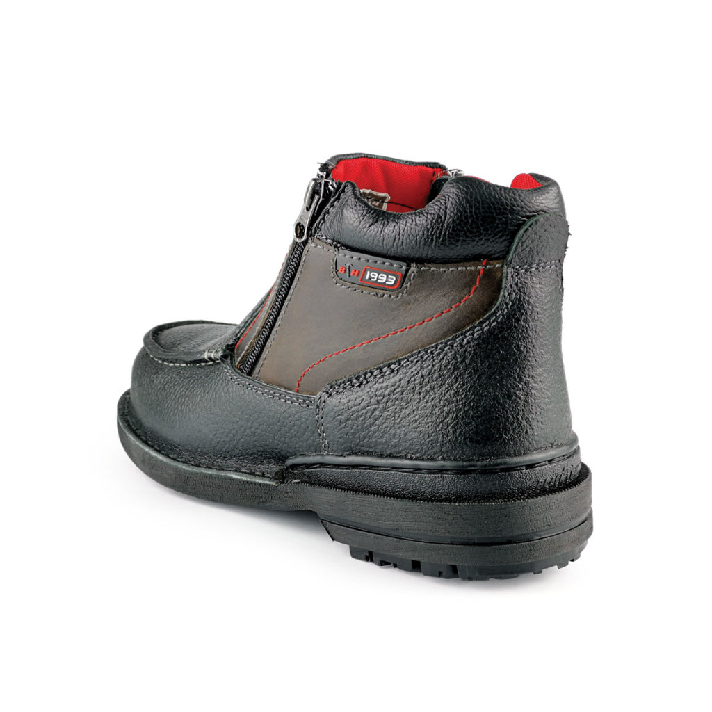 Black Hammer Men Mid Cut with Double Zip Safety Shoe BHS26611