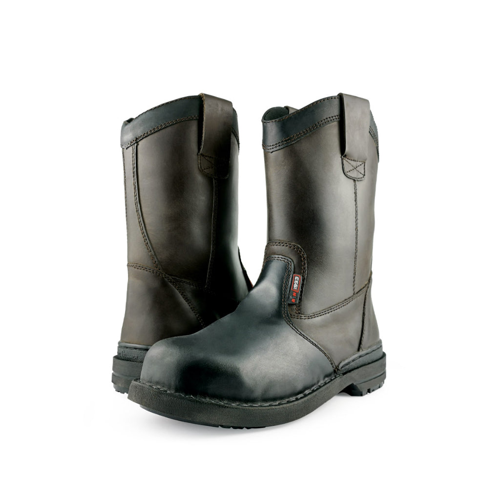 Black Hammer Men High Cut Slip On Safety Shoe BHS26617 - BLACK SAFE OUTLET