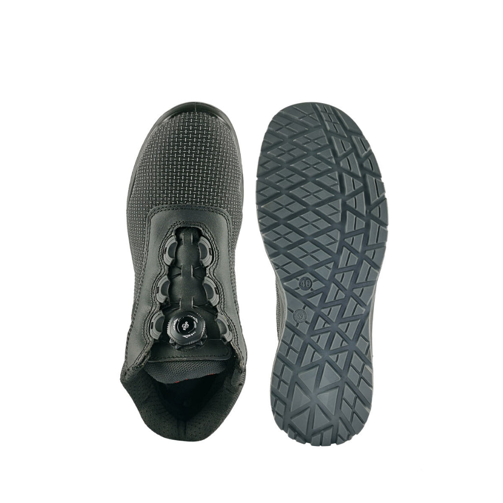 Black Hammer Men Sport Series Mid Cut with Fast Lock Safety Shoes BH-1503-BI