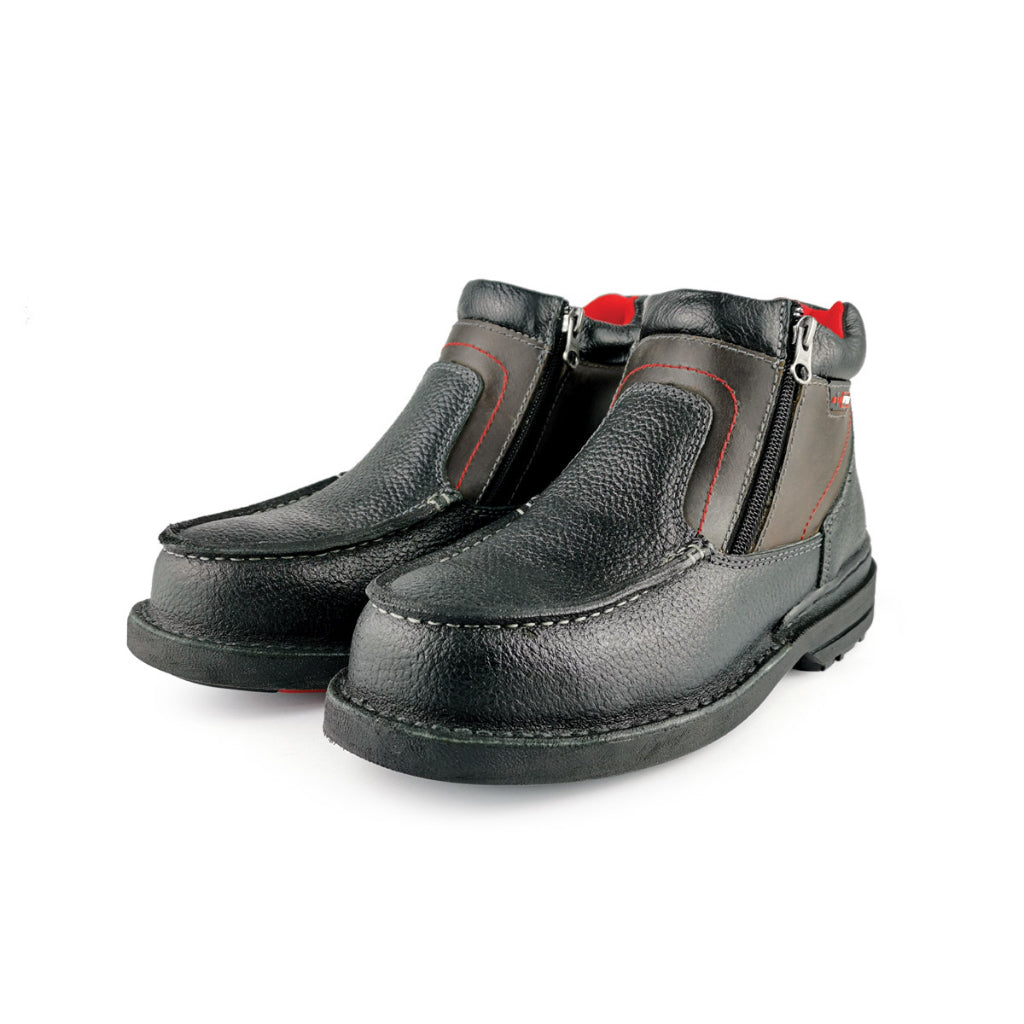 Black Hammer Men Mid Cut with Double Zip Safety Shoe BHS26611
