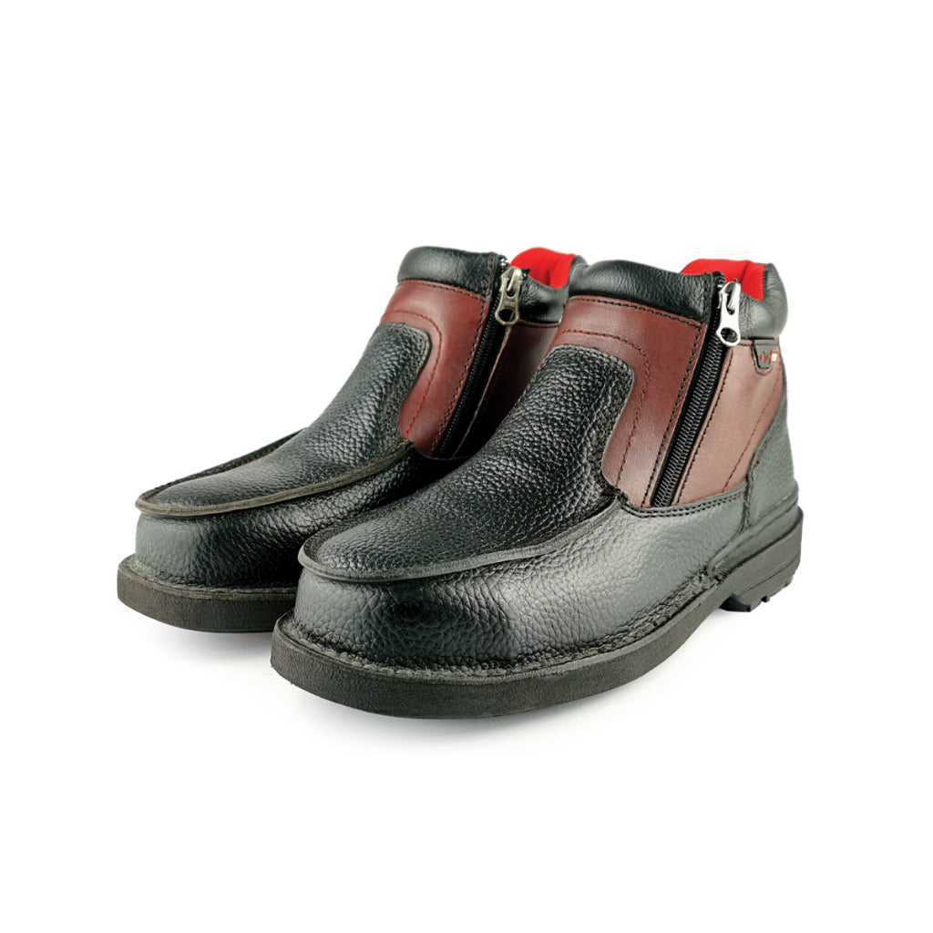 Black Hammer Men Mid Cut with Double Zip Safety Shoe BHS26611
