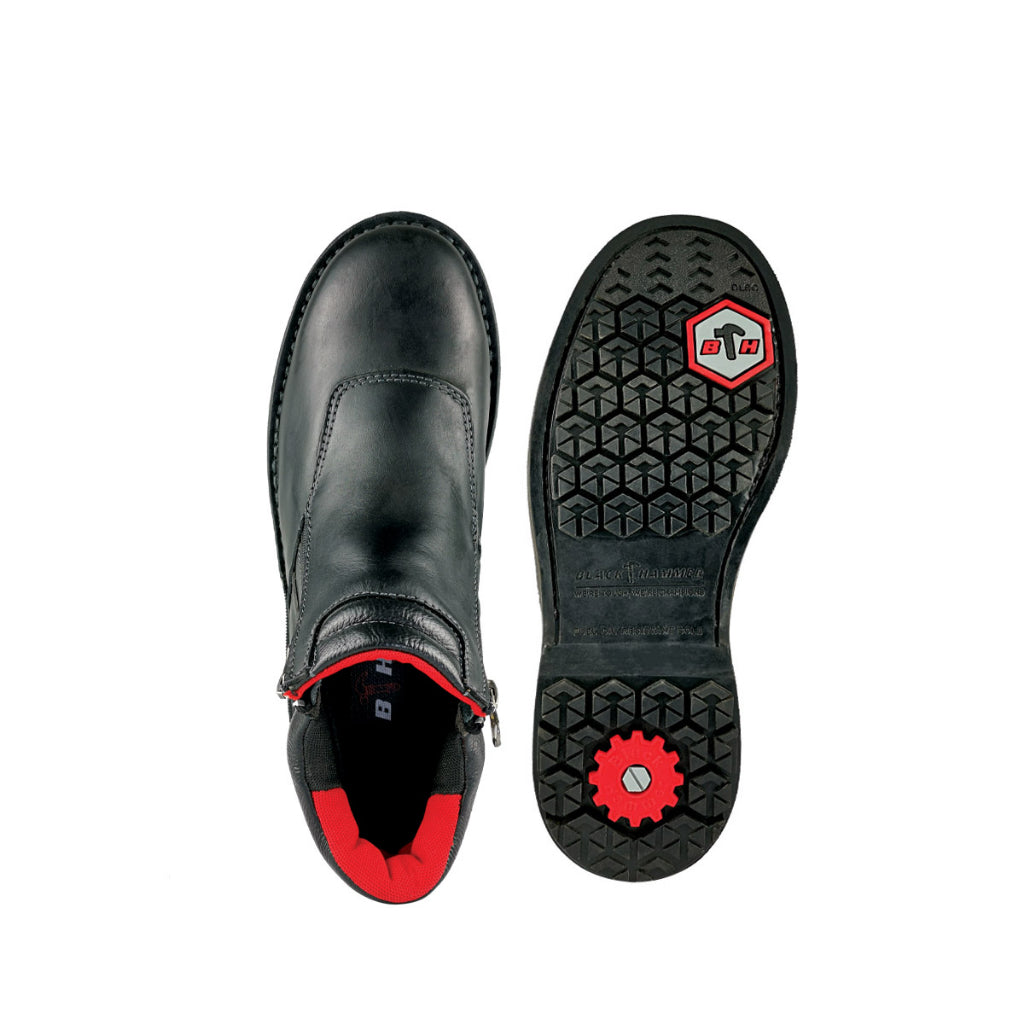 Black Hammer Men Mid Cut with Double Zip Safety Shoe BHS26612