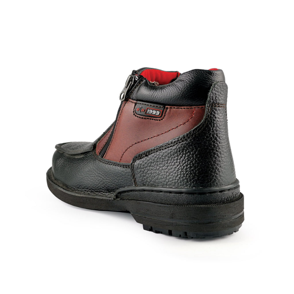 Black Hammer Men Mid Cut with Double Zip Safety Shoe BHS26611