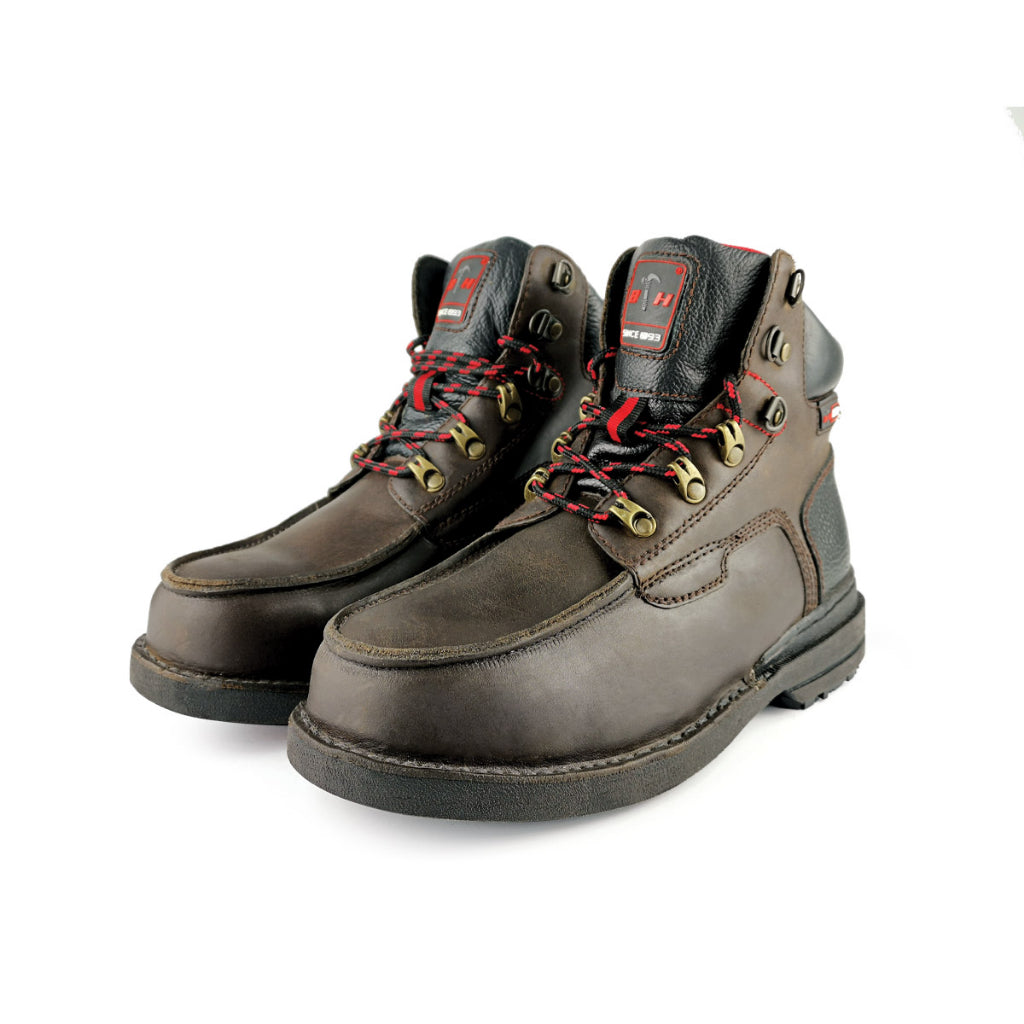 Black Hammer Men Mid Cut with Shoelace Safety Shoe BHS26614 - BLACK SAFE OUTLET