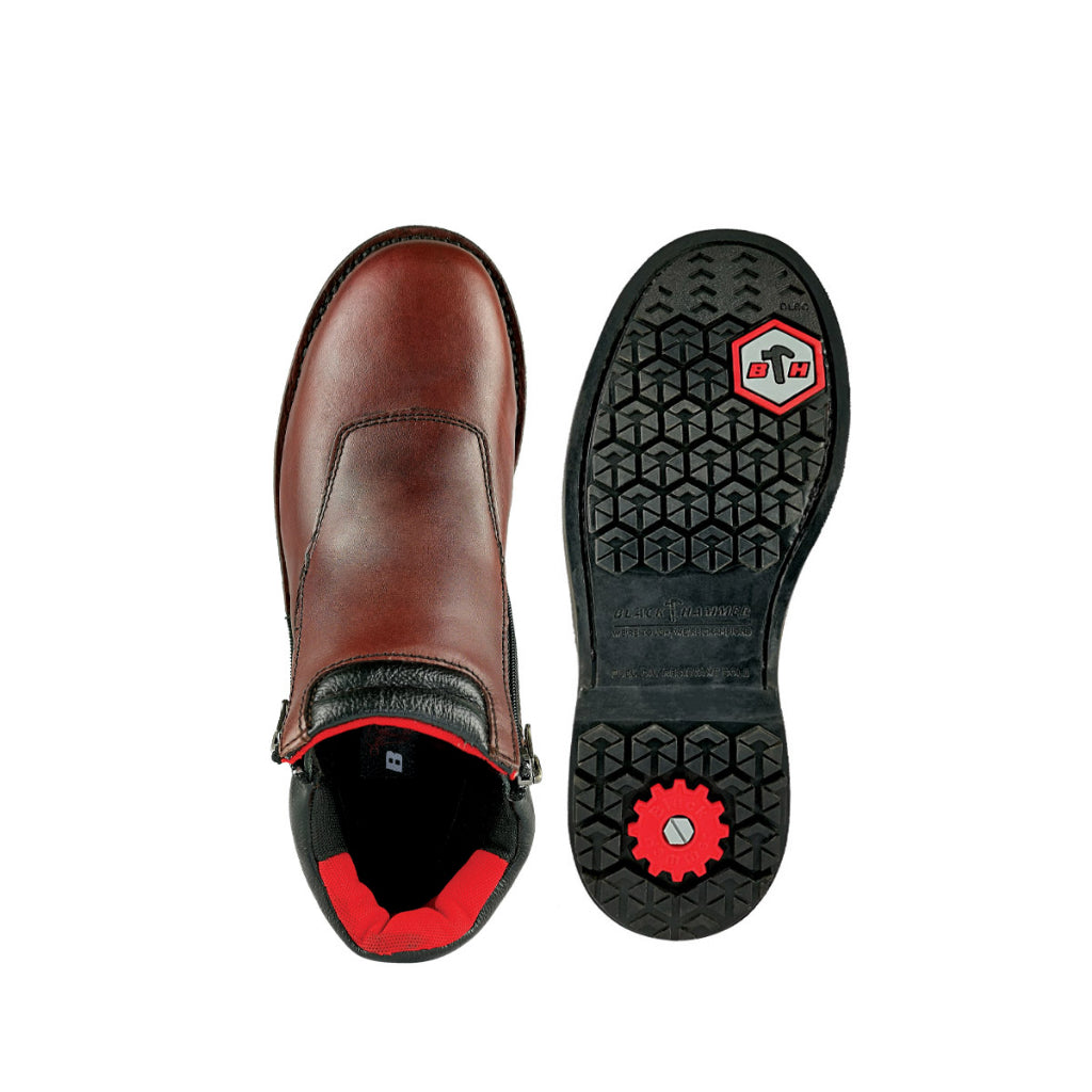 Black Hammer Men Mid Cut with Double Zip Safety Shoe BHS26612