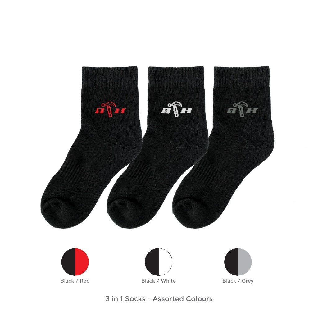 Black Hammer Performance Work Socks (3 in 1) ST00301 - BLACK SAFE OUTLET
