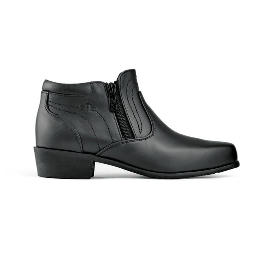 Black Hammer Women Formal Mid Cut with Double Zip Shoes BH3854-YM - BLACK SAFE OUTLET