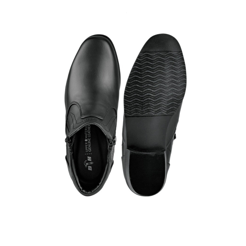 Black Hammer Women Formal Mid Cut with Double Zip Shoes BH3854-YM - BLACK SAFE OUTLET