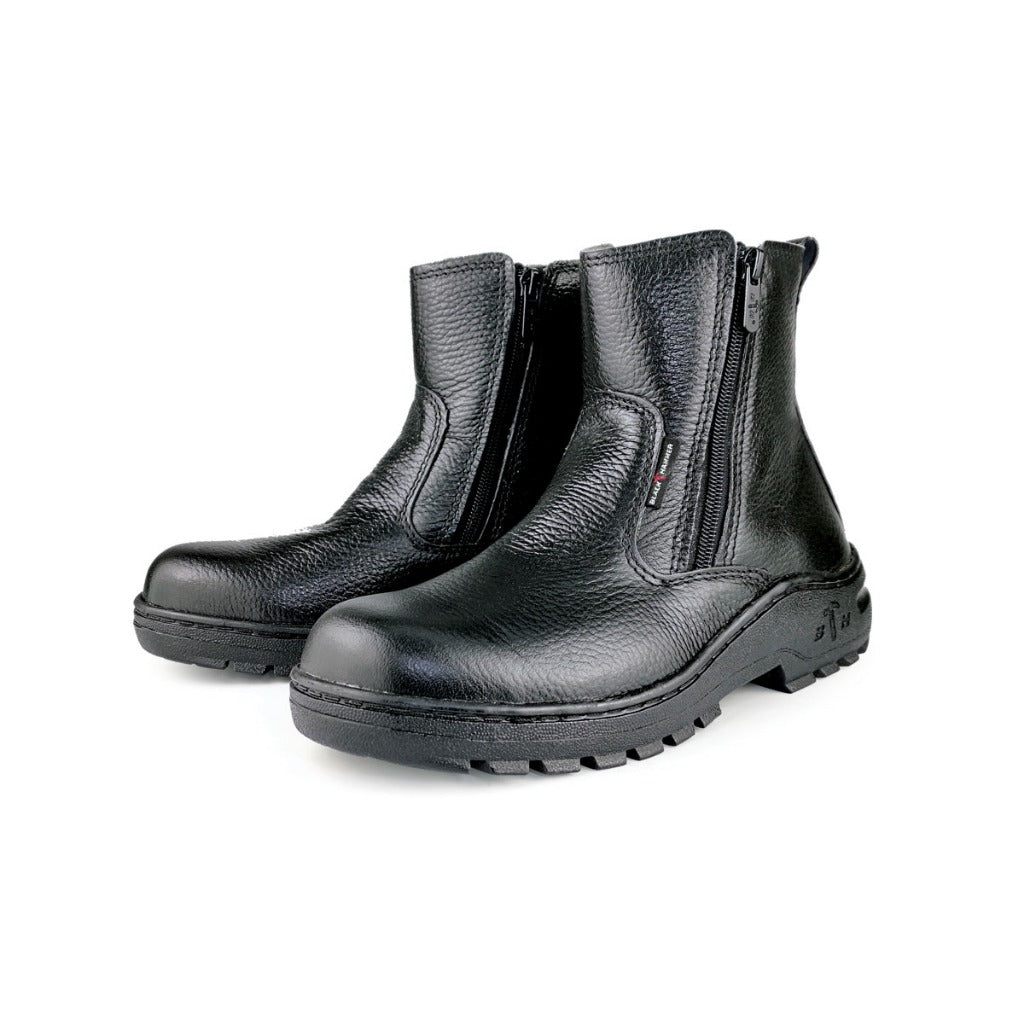 Black Hammer 2000 Series Mid Cut Safety Shoes BH 2333 (SIRIM APPROVED) - BLACK SAFE OUTLET