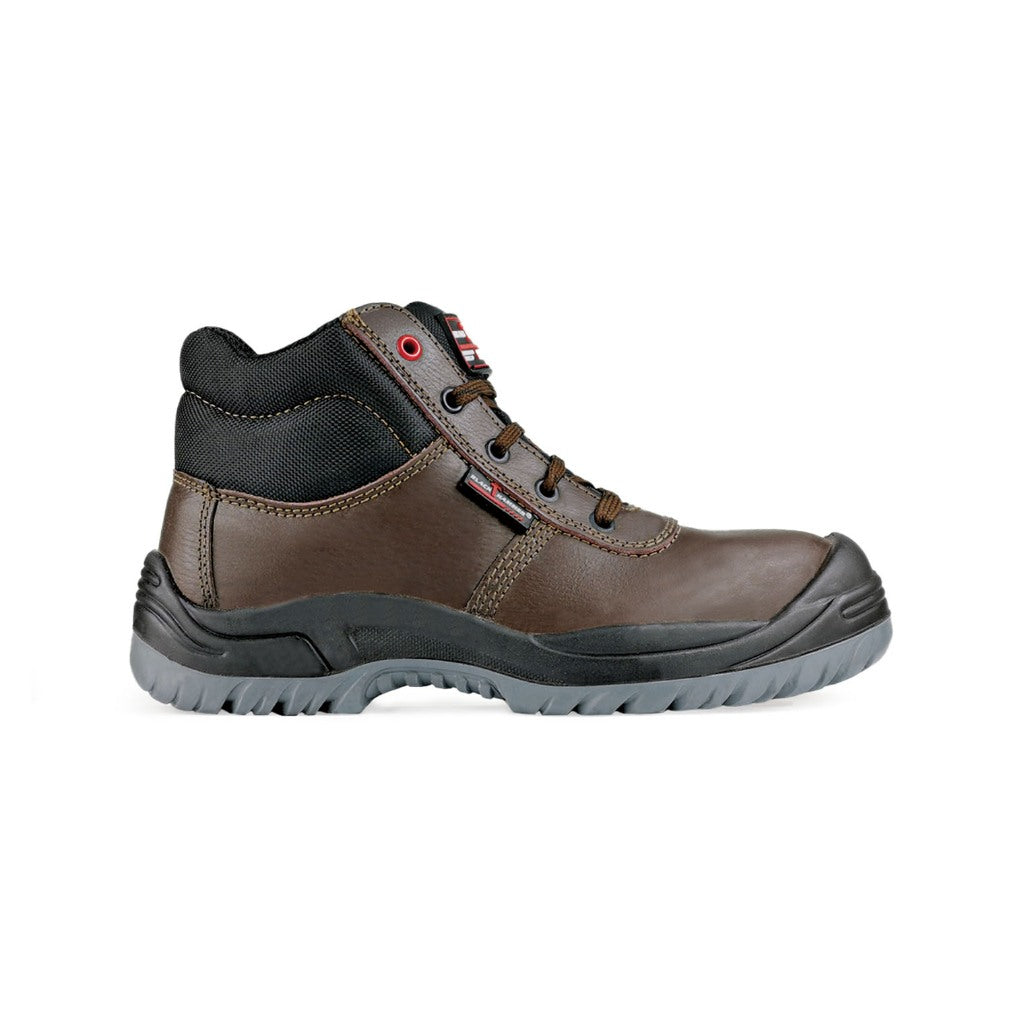 Black Hammer Men Mid Cut with Shoelace Safety Shoe BH-1508-BI