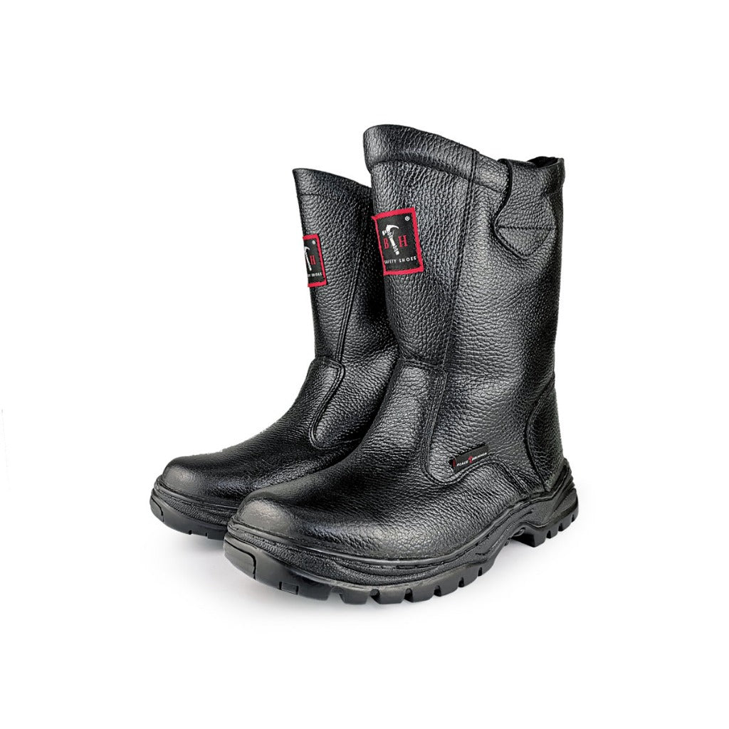 Black Hammer 2000 Series High Cut Safety Shoes BH2334 (SIRIM APPROVED) - BLACK SAFE OUTLET