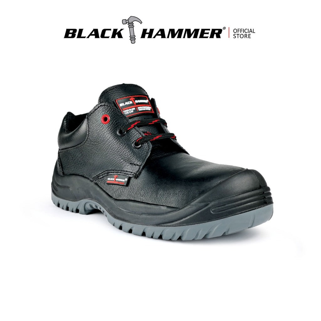 Black Hammer Men Low Cut with Shoelace Safety Shoe BH-1506-BI - BLACK SAFE OUTLET