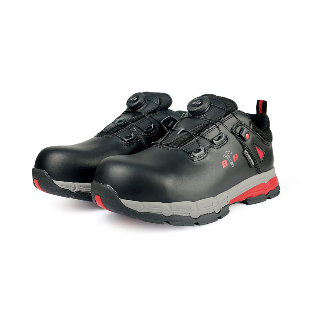 Black Hammer Pro Series Men Waterproof Low Cut with Fastlock Safety Shoe BH-1106-RS - BLACK SAFE OUTLET