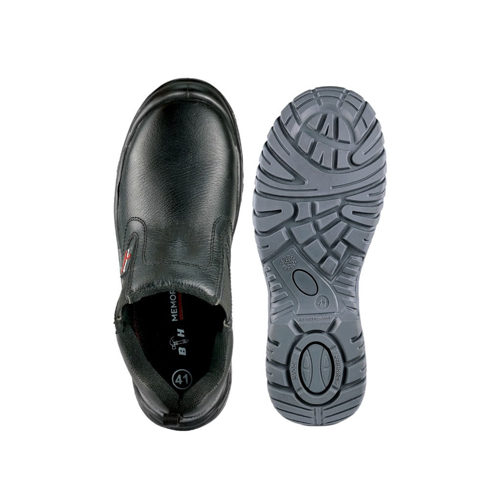 Black Hammer Men Low Cut Slip On Safety Shoe BH-1507-BI