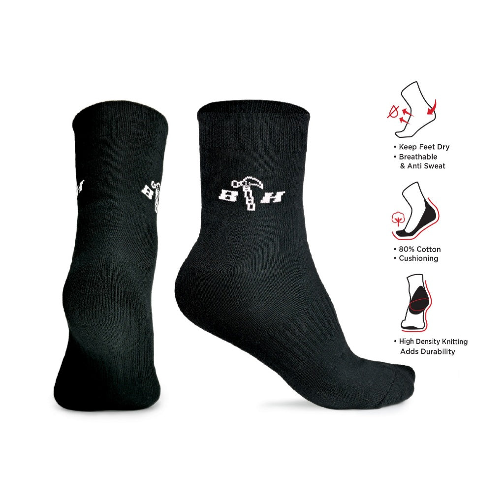 Black Hammer Performance Work Socks (3 in 1) ST00301 - BLACK SAFE OUTLET