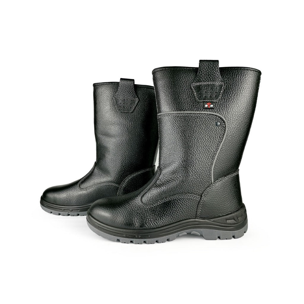Black Hammer Men High Cut Slip On Safety Shoes BH-501-SR - BLACK SAFE OUTLET