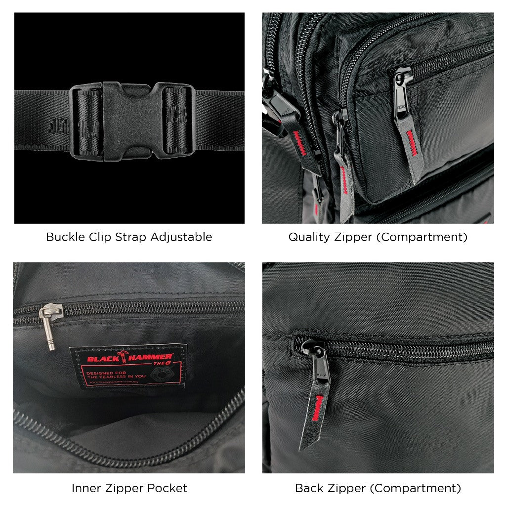 Black Hammer Men Sling Bag D3007