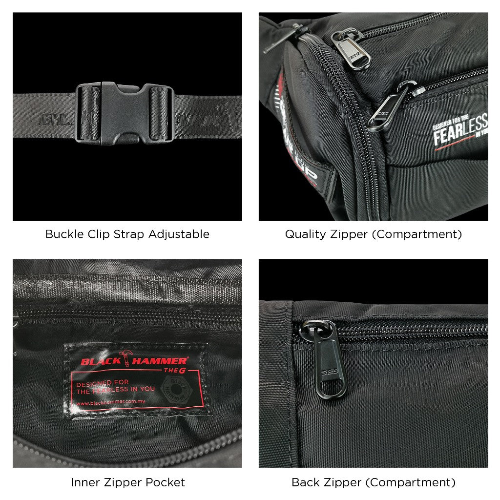 Black Hammer Men Waist Bag 8076