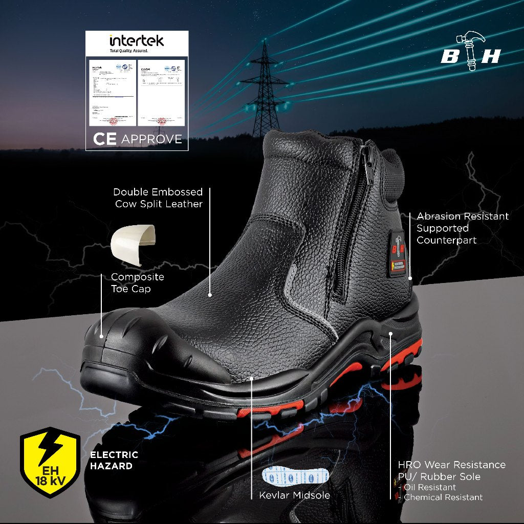 Black Hammer Electric Hazard Safety Shoes. ASTM F2413-18