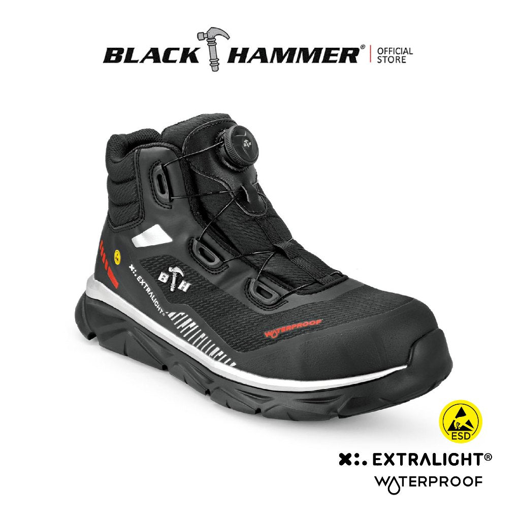 BLACK HAMMER Pro Series Men Mid Cut Waterproof ESD Extralight Safety Shoe BHS-22004