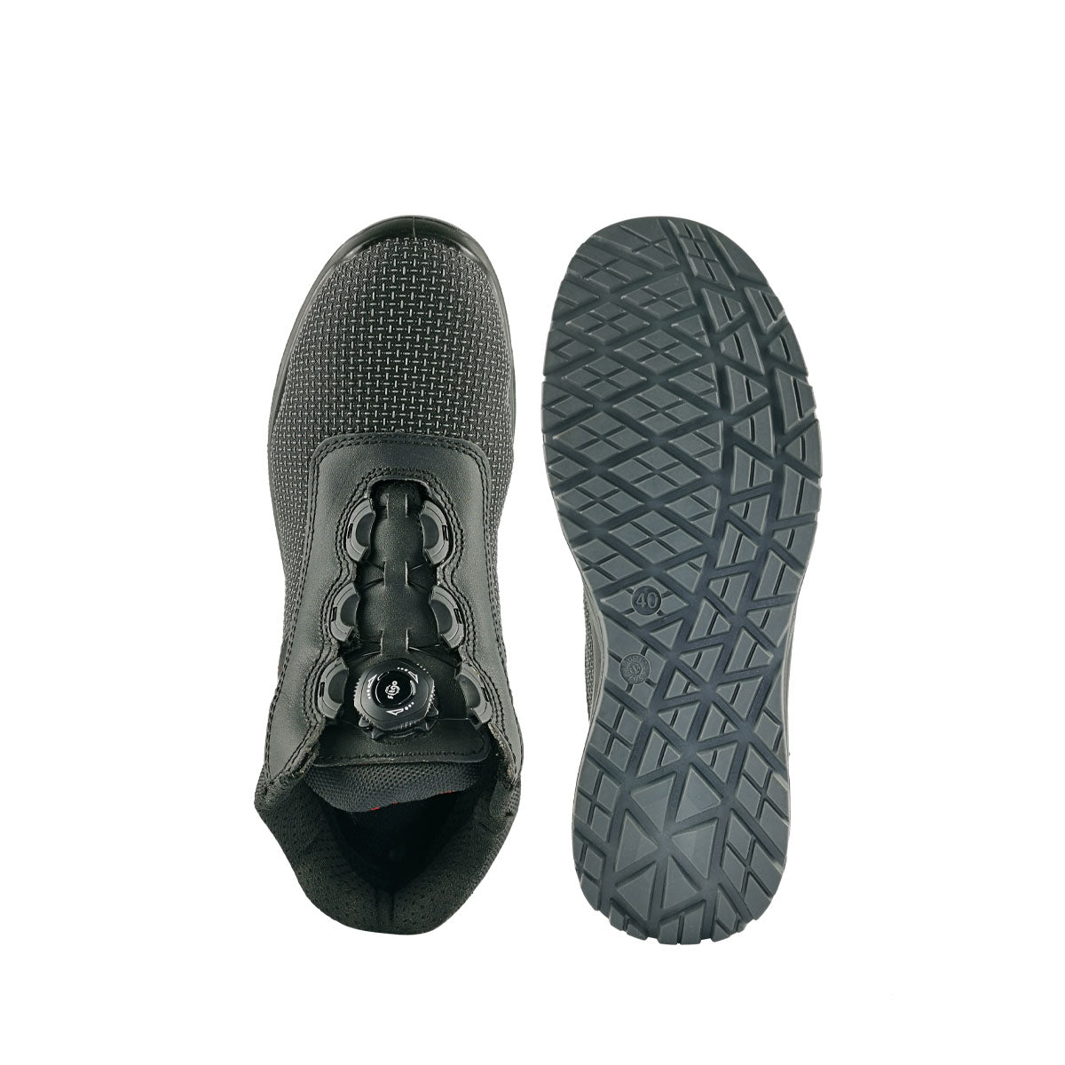 Black Hammer Men Sport Series Mid Cut with Fast Lock Safety Shoes BH-1503-BI