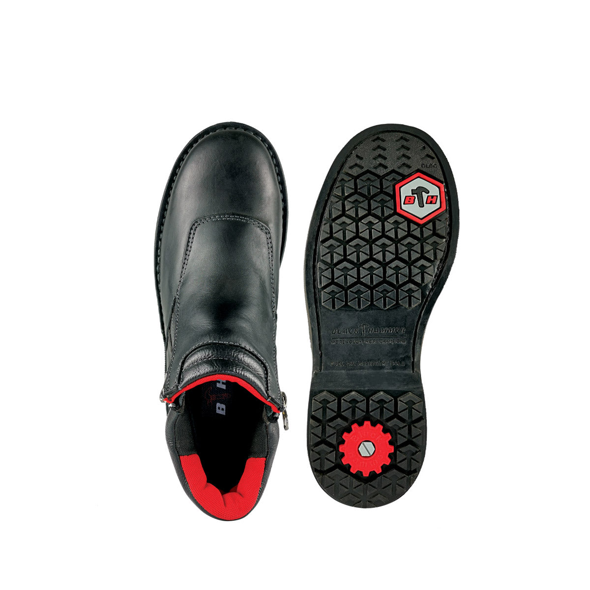 Black Hammer Men Mid Cut with Double Zip Safety Shoe BHS26612