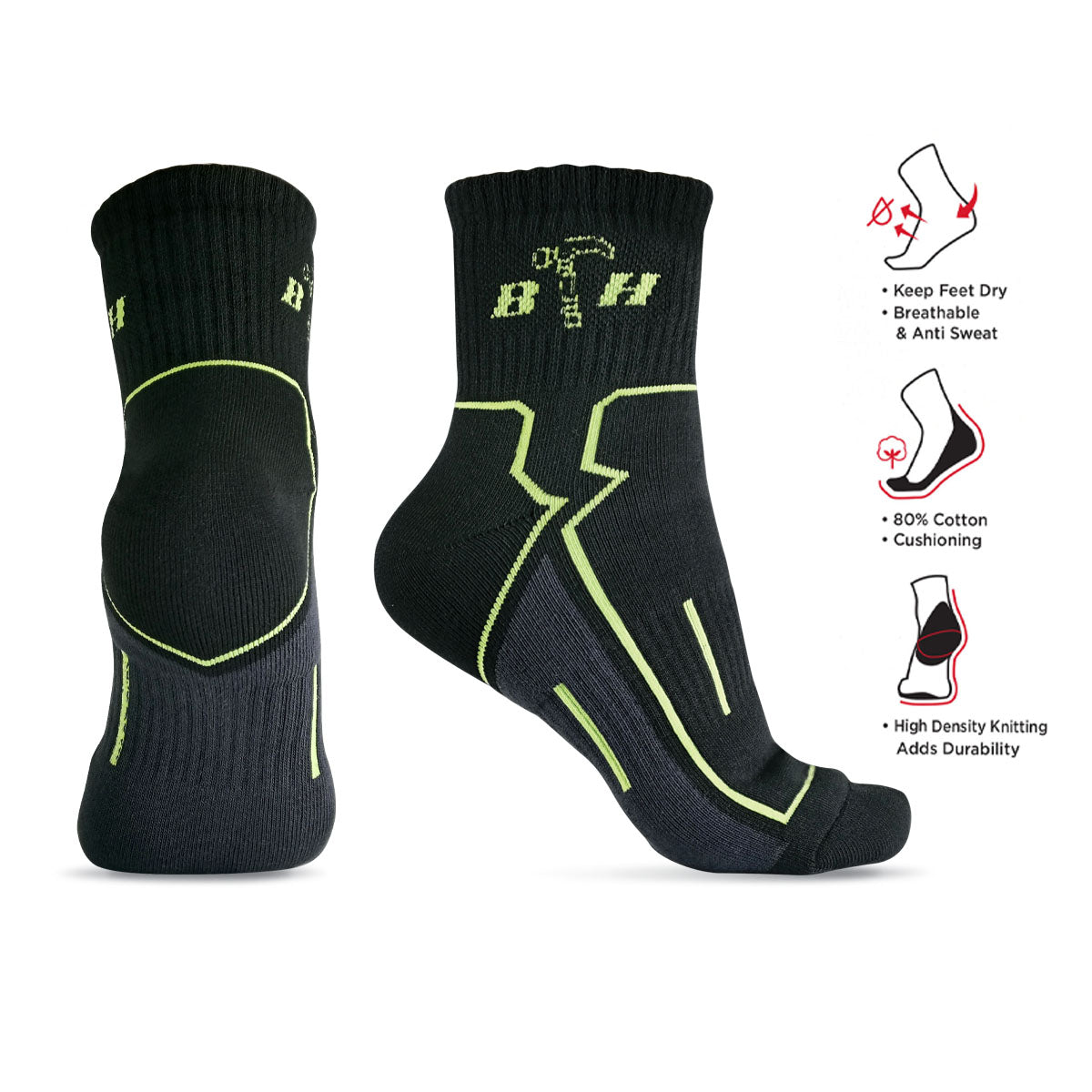 Black Hammer Heavy Duty Sport Series Performance Socks ST00219