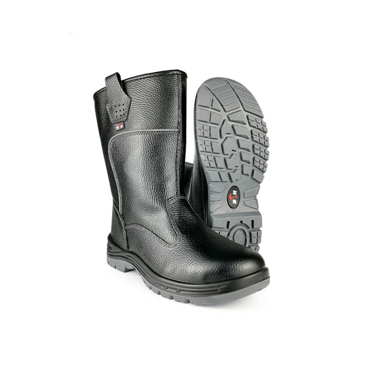 Black Hammer Men High Cut Slip On Safety Shoes BH-501-SR - BLACK SAFE OUTLET